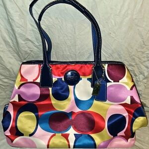 Coach Colorful Handbag Purse Sachel